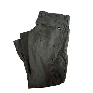 Dickies Carpenter Pants Mens 38x30 Grey Canvas Duck Workwear Utility Trousers